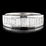 Solid Platinum 1.28ctw Diamond Ring