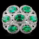 14K Gold 4.00ctw Emerald & 1.00ct Diamond Ring