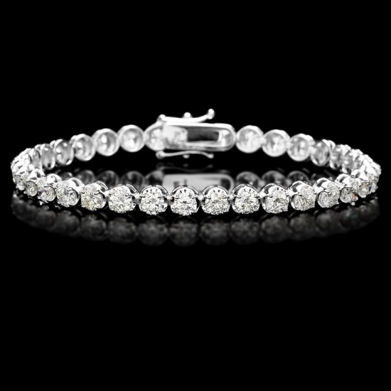 18k White Gold 10.00ct Diamond Tennis Bracelet