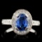 14K White Gold 1.32ct Sapphire & 2.23ct Diamond Ri