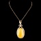 14K Gold 28.26ct Opal & 1.25ctw Diamond Pendant