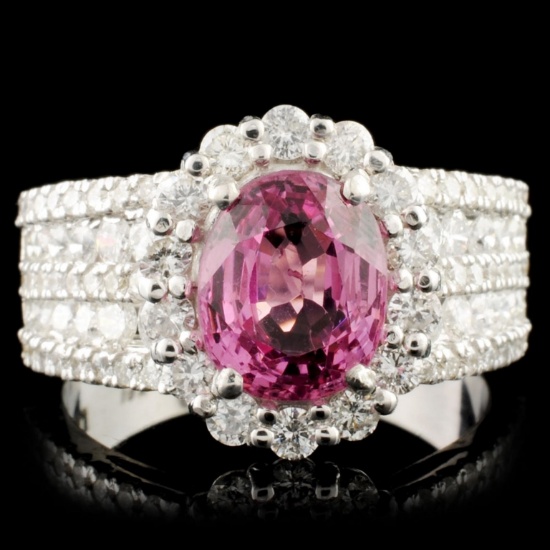 18K Gold 2.03ct Spinel & 1.11ctw Diamond Ring