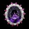 14K Gold 8.00ct Amethyst & 0.70ctw Diamond Ring