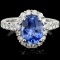 18K Gold 2.14ct Sapphire & 0.68ct Diamond Ring