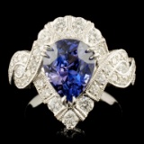 18K Gold 3.56ct Sapphire & 1.38ctw Diamond Ring