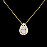 14K Gold 0.61ctw Diamond Pendant