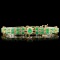 14K Gold 12.00ctw Emerald & 1.50ctw Diamond Bracel