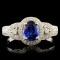 18K Gold 0.93ct Sapphire & 0.48ctw Diamond Ring