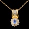 14K Gold 0.50ct Tanzanite & 0.38ctw Diamond Pendan