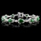 14K White Gold 7.68ct Emerald & 2.51ctw Diamond Br