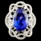 18K Gold 7.61ct Tanzanite & 0.96ctw Diamond Ring