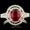 18K Gold 1.01ct Ruby & 0.50ctw Diamond Ring