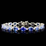 14K Gold 14.86ctw Tanzanite & 0.93ctw Diamond Brac