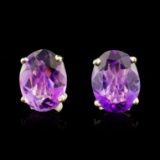 14K Gold 2.00ct Amethyst Earrings