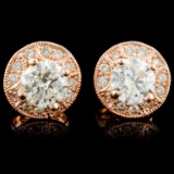 14K Gold 1.29ctw Diamond Earrings