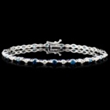 18K White Gold 1.98ctw Fancy Color Diamond Bracele