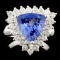 14K Gold 2.45ct Tanzanite & 2.45ctw Diamond Ring