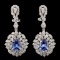 18K Gold 2.32ctw Sapphire & 2.72ctw Diamond Earrin