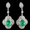 18K Gold 5.74ctw Emerald & 4.31ctw Diamond Earring