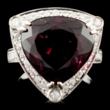 14K Gold 7.68ct Tourmaline & 0.39ctw Diamond Ring