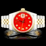 Rolex YG/SS 36MM DateJust Diamond Wristwatch