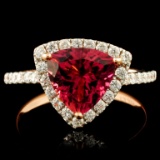 14K Gold 1.80ct Tourmaline & 0.41ctw Diamond Ring