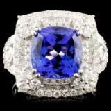 18K Gold 5.13ct Tanzanite & 1.85ctw Diamond Ring