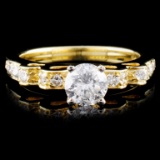 18K Yellow Gold 0.93ctw Diamond Ring