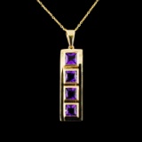 14K Gold 2.25ctw Amethyst Pendant