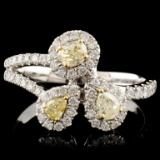 18K Gold 0.81ctw Fancy Diamond Ring