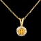 18K Gold 0.36ctw Sapphire & 0.43ctw Diamond Pendan