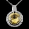 14K Gold 5.00ct Beryl & 0.30ct Diamond Pendant