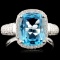 14K Gold 3.58ct Topaz & 0.51ctw Diamond Ring