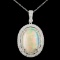 18K Gold 7.94ct Opal & 1.18ctw Diamond Pendant