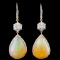 18K Gold 18.53ct Opal & 0.95ct Diamond Earrings