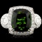 14K Gold 13.08ct Tourmaline & 1.59ctw Diamond Ring