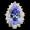 14K Gold 7.07ct Tanzanite & 1.01ctw Diamond Ring