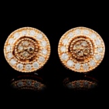 14K Gold 0.40ctw Fancy Diamond Earrings