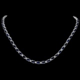 14k Gold 25.00ct Sapphire & 1.00ct Diamond Neckla