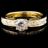 18K Yellow Gold 0.99ctw Diamond Ring