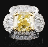 18K White Gold 6.30ctw Fancy Color Diamond Ring