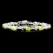 14K Gold 5.41ct Peridot & 0.32ctw Diamond Bracelet