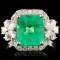 18K Gold 2.60ct Emerald & 0.77ctw Diamond Ring