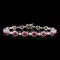 18k White Gold 6.84ct Ruby & 1.61ctw Diamond Brace