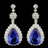 18K Gold 7.97ctw Tanzanite & 2.27ctw Diamond Earri