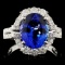 18K W Gold 3.70ct Tanzanite & 0.88ctw Diamond Ring