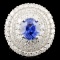 18K Gold 2.97ct Sapphire & 2.50ctw Diamond Ring