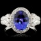 18K Gold 2.26ct Tanzanite & 0.71ctw Diamond Ring