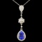 18K Gold 3.51ct Tanzanite & 0.56ctw Diamond Pendan