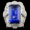 18K White Gold 11.10ct Tanzanite & 1.54ctw Diamond